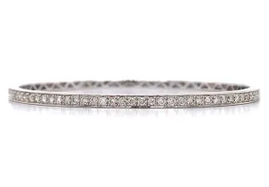 0.84ct t.w. Diamond White Gold Bangle Bracelet