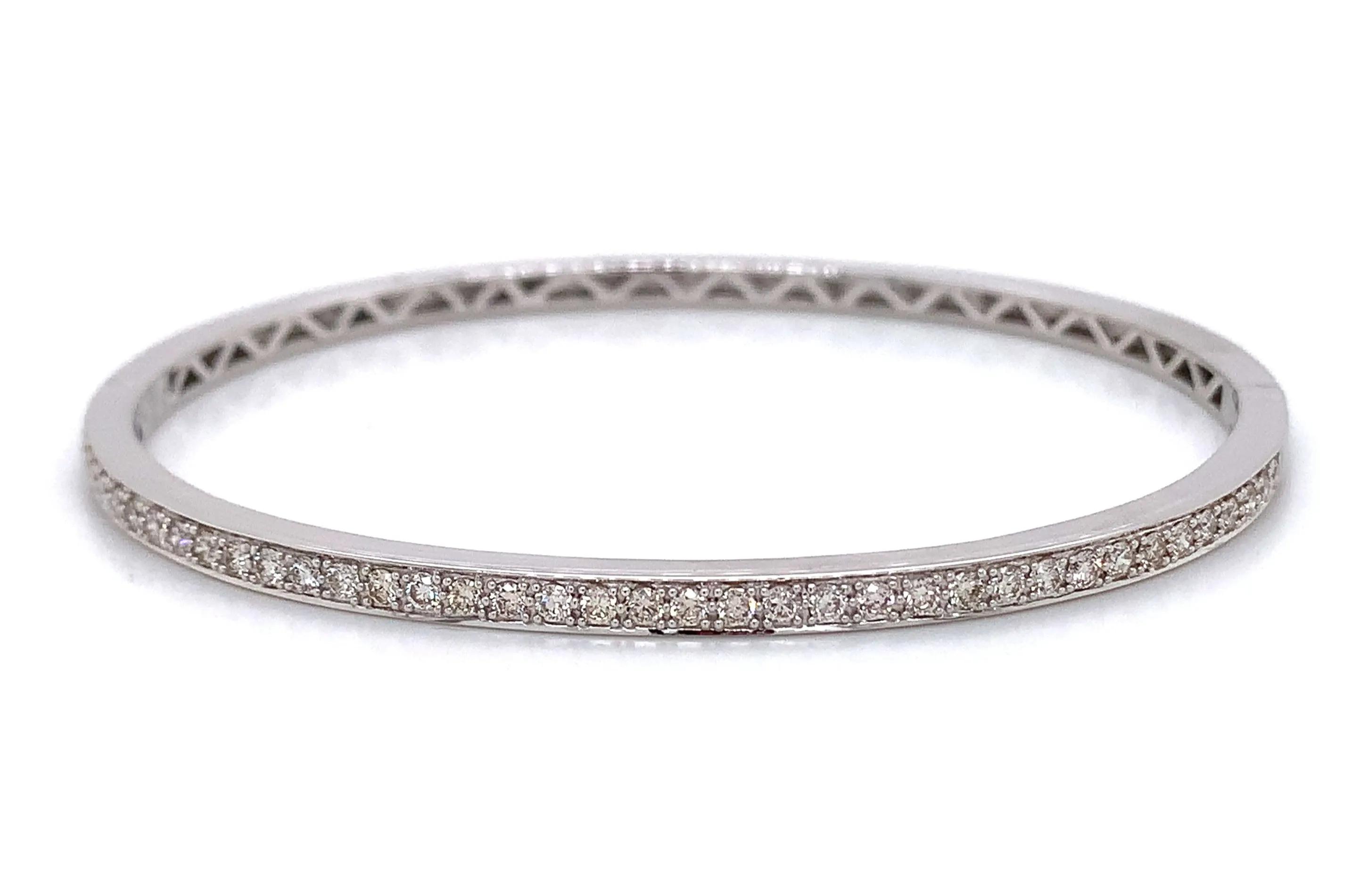 0.84ct t.w. Diamond White Gold Bangle Bracelet