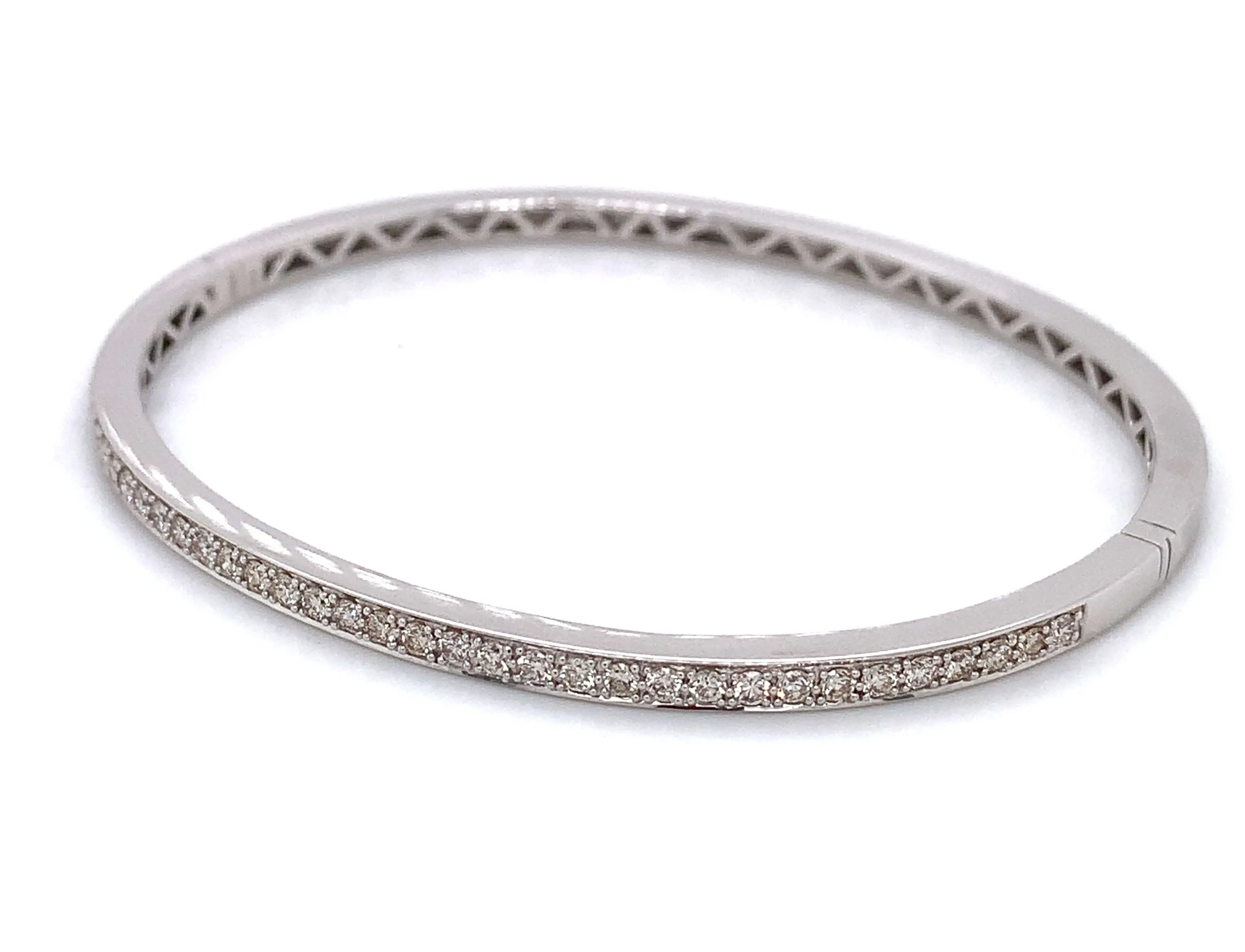 0.84ct t.w. Diamond White Gold Bangle Bracelet
