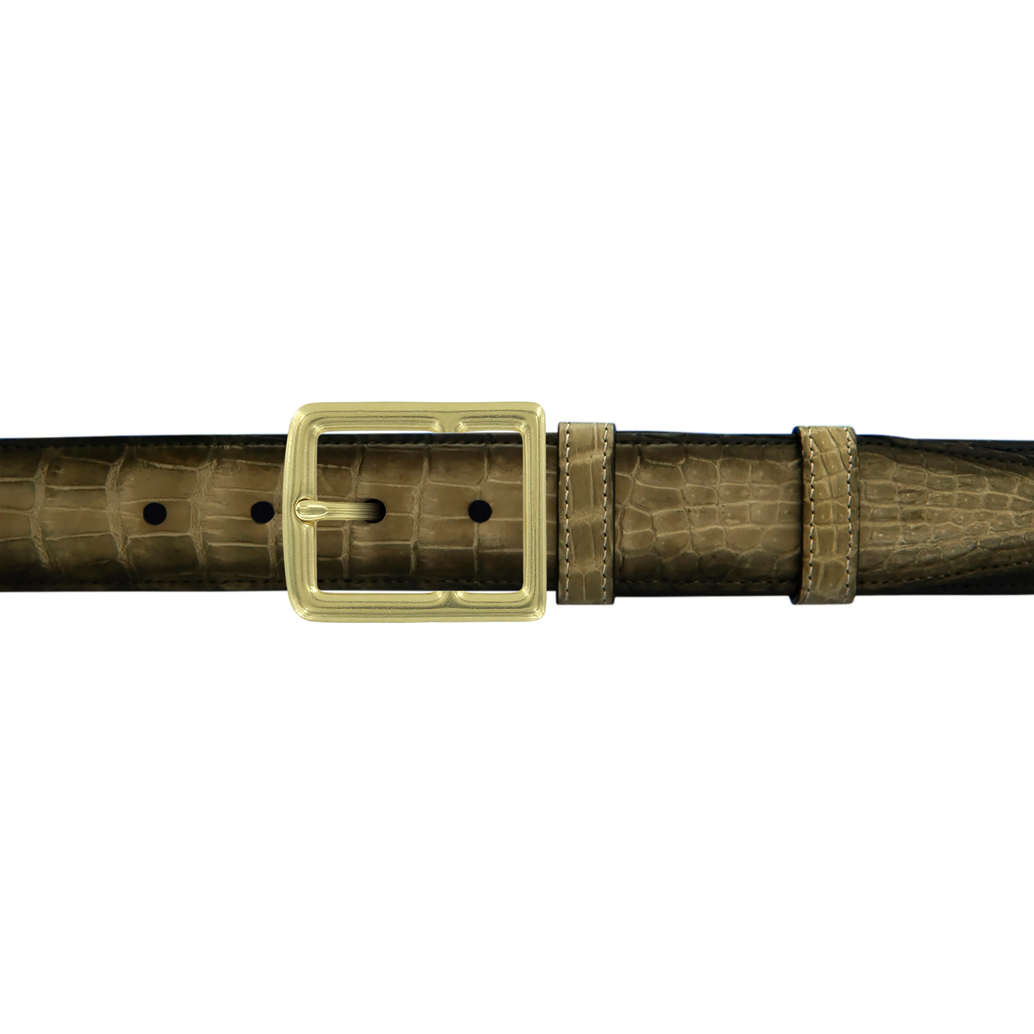 1 1/2" Peanut Patina Belt with Crawford Casual Buckle in Brass