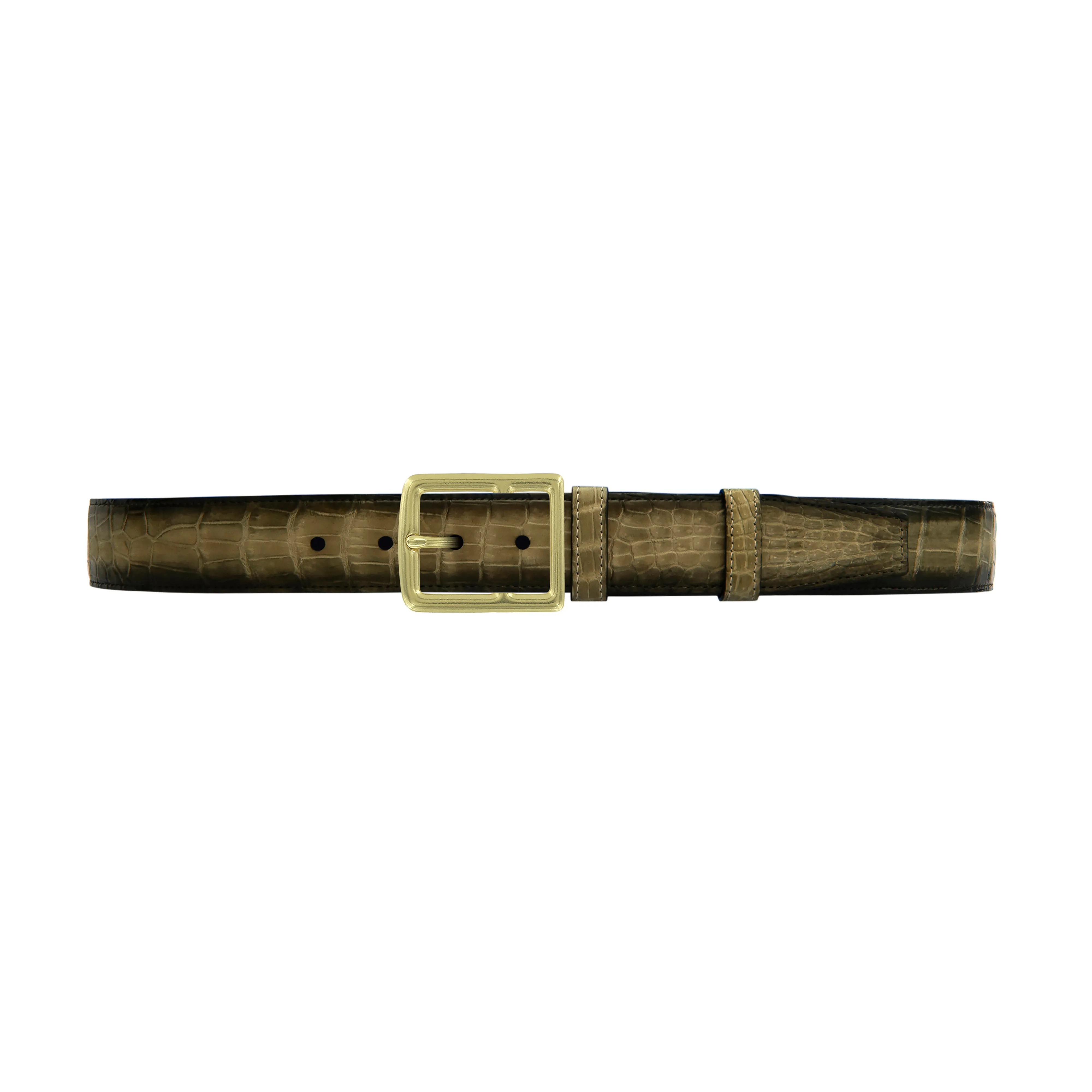 1 1/2" Peanut Patina Belt with Crawford Casual Buckle in Brass