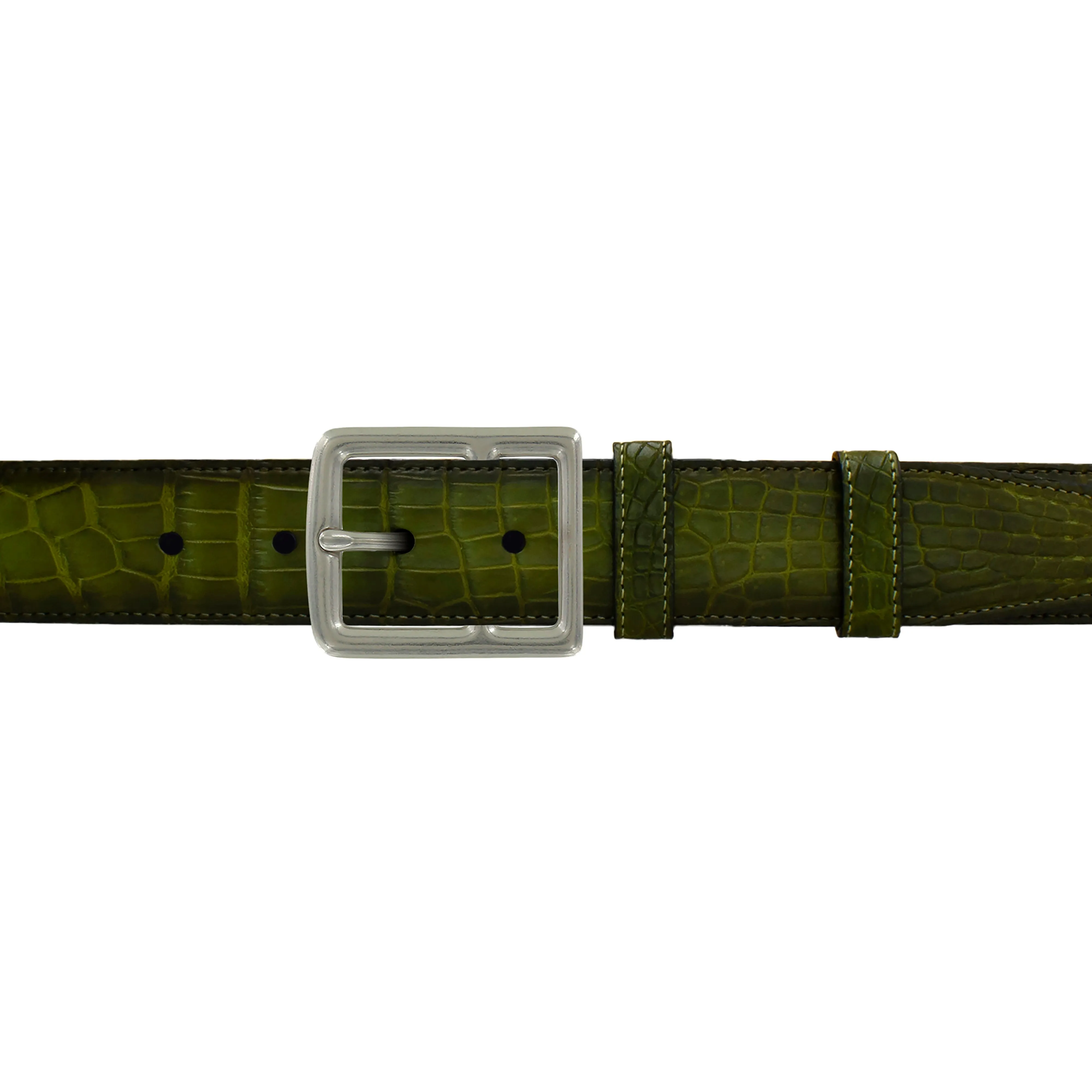 1 1/2" Pine Patina Belt with Crawford Casual Buckle in Matt Nickel