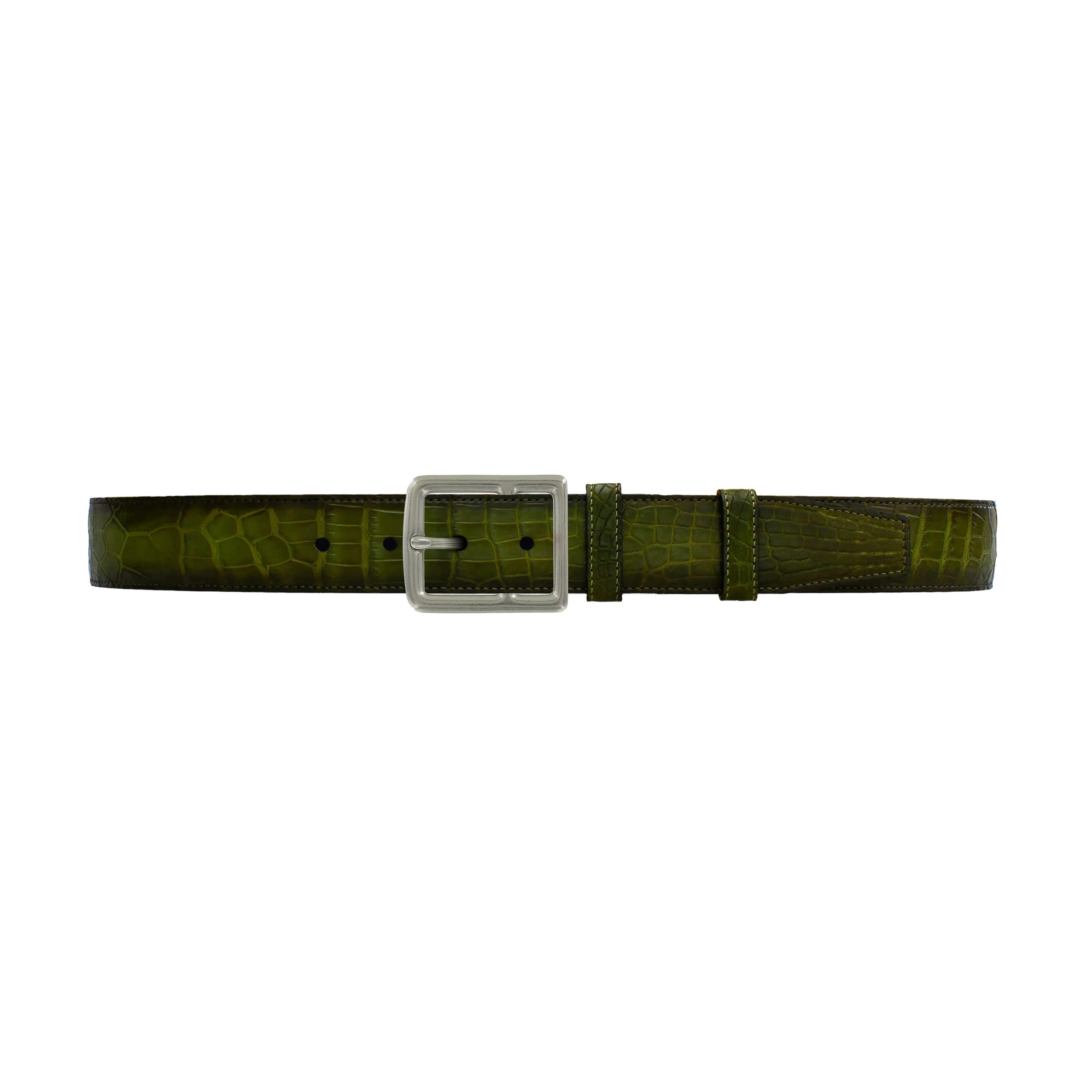 1 1/2" Pine Patina Belt with Crawford Casual Buckle in Matt Nickel