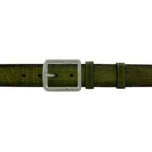 1 1/2" Pine Patina Belt with Crawford Casual Buckle in Matt Nickel