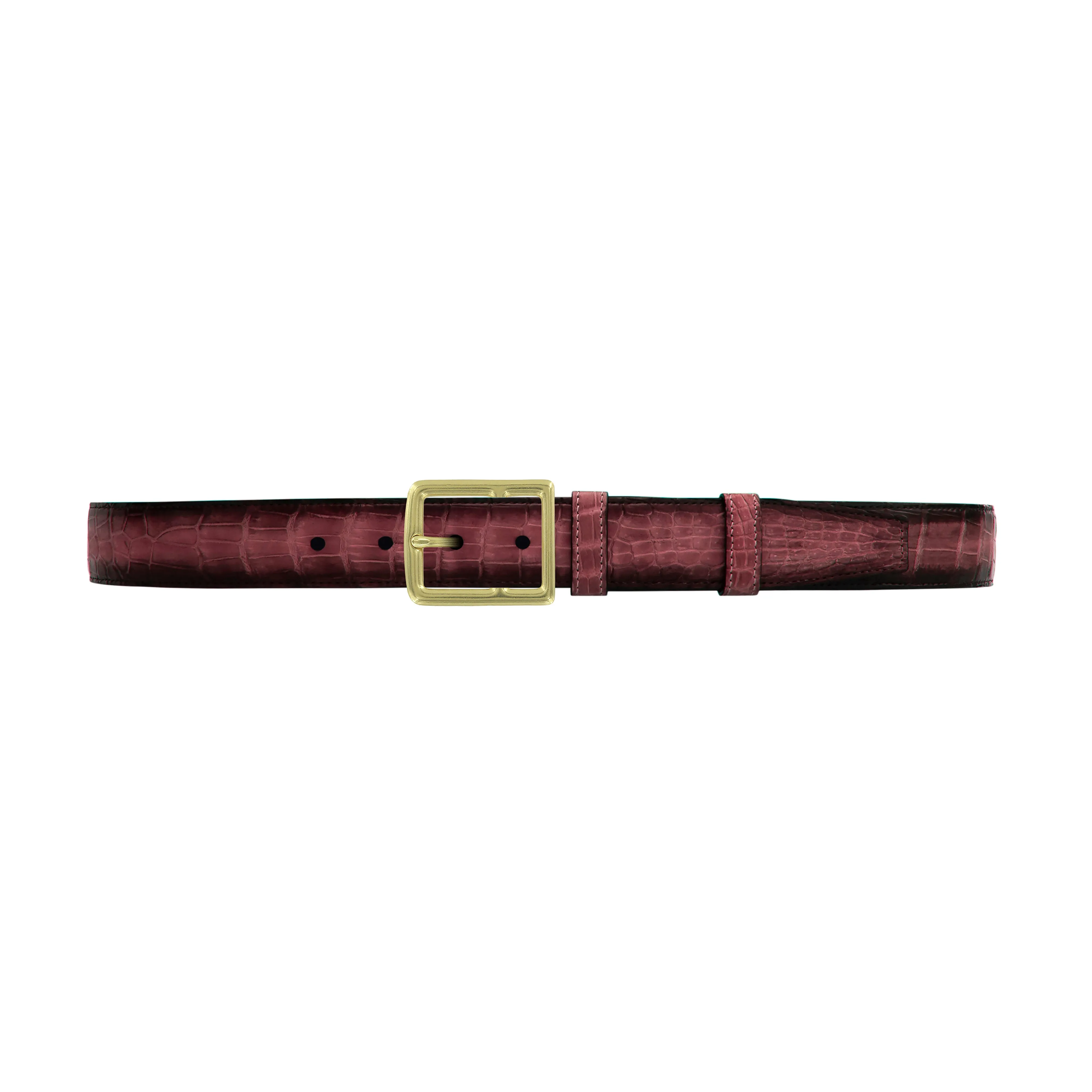 1 1/4" Rosewood Patina Belt with Crawford Casual Buckle in Brass
