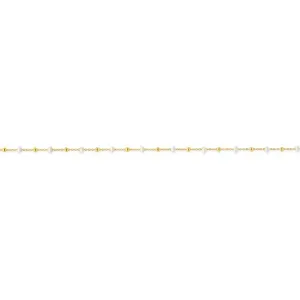 10K Yellow Gold White Enamel Beaded Bracelet