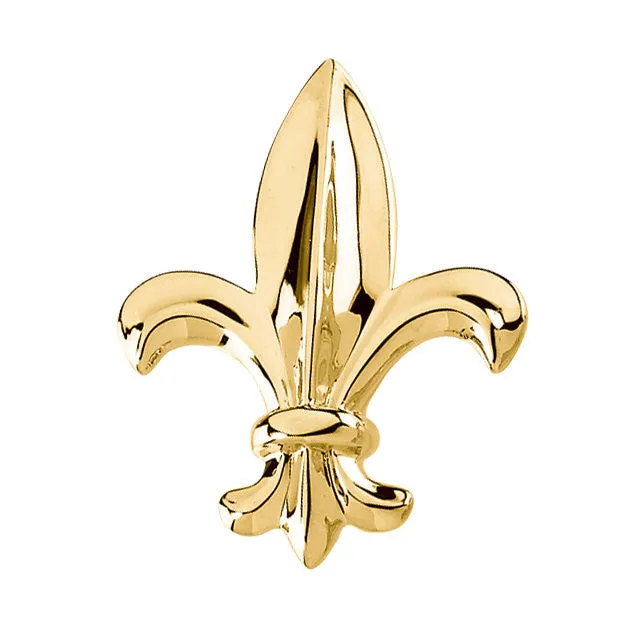 14k White Gold Fleur-de-lis Brooch