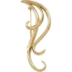 14k Yellow Gold 19x46mm Brooch