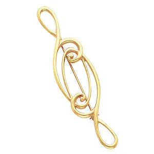 14k Yellow Gold 75x19mm Brooch