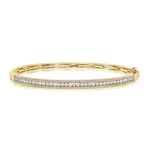 14K Yellow Gold Diamond Bangle