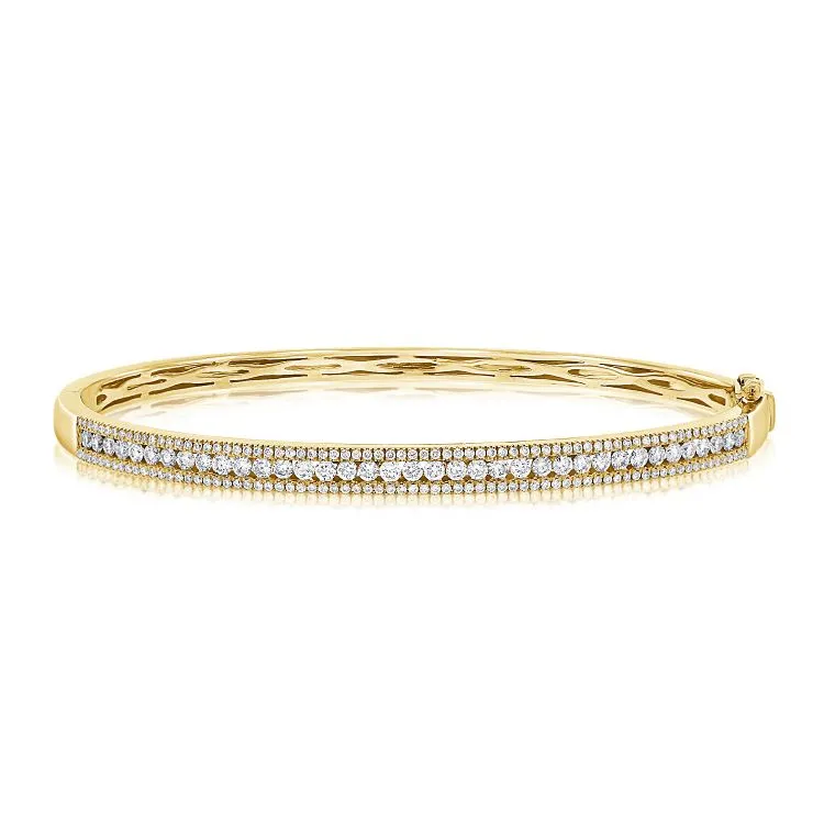 14K Yellow Gold Diamond Bangle
