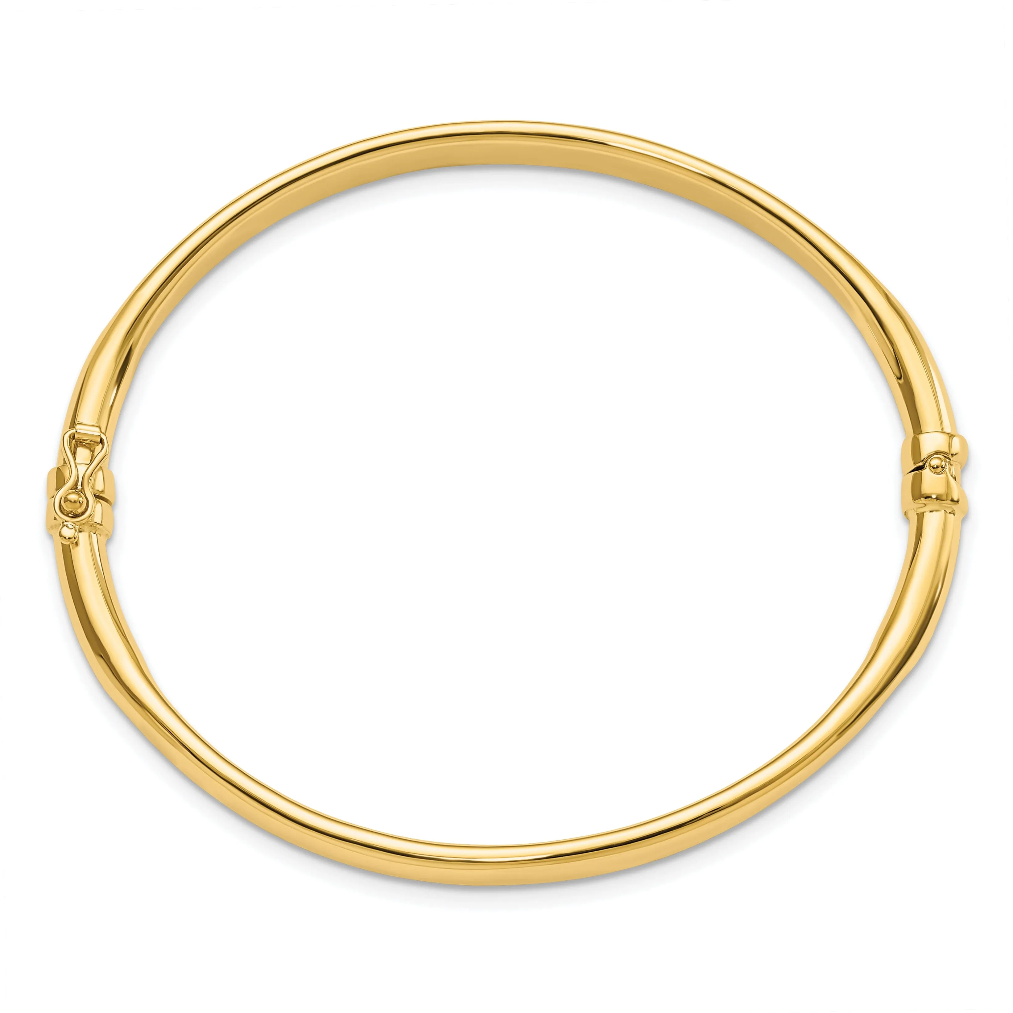 14k Yellow Gold Polished Hinged Bangle