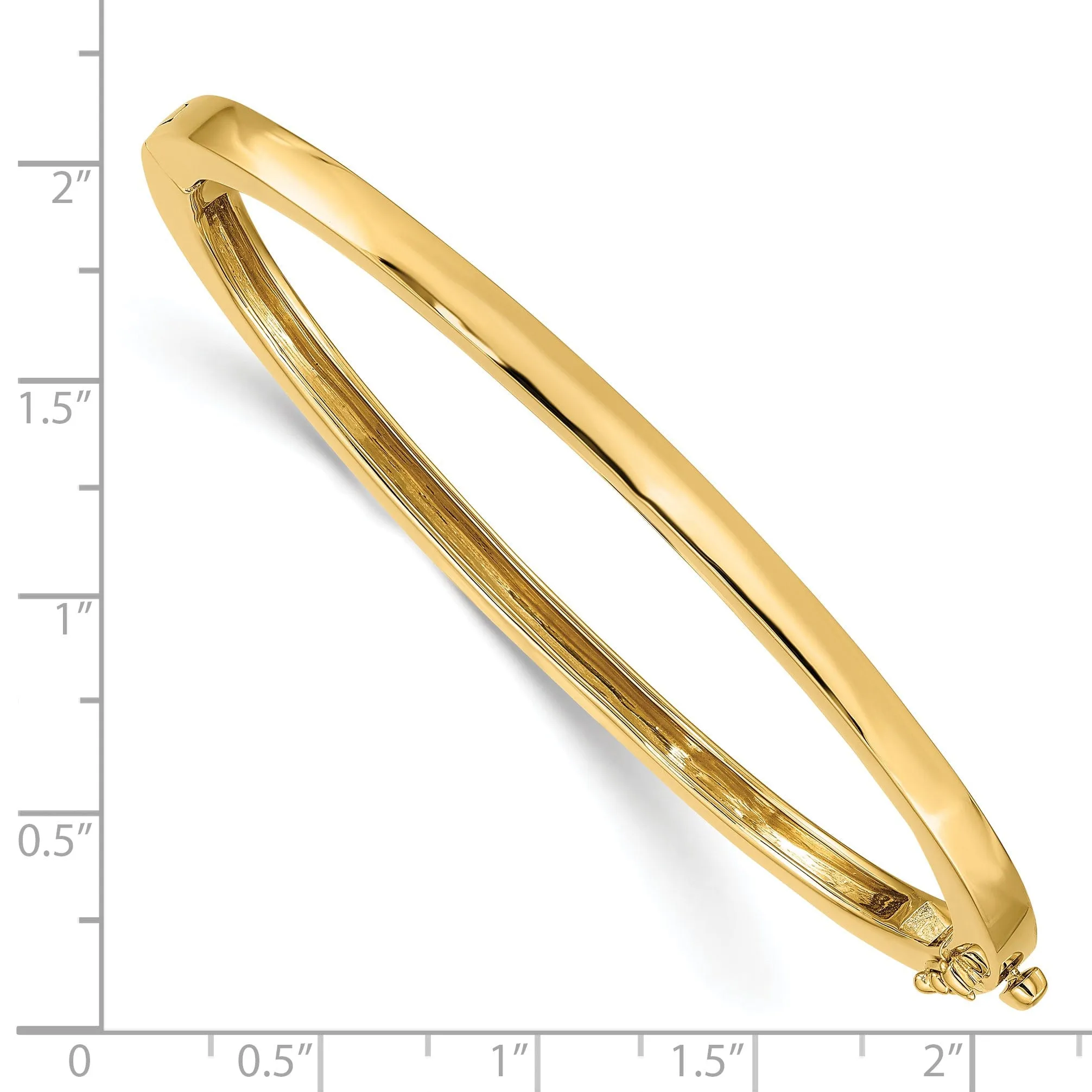 14k Yellow Gold Solid Hinged Bangle Bracelet