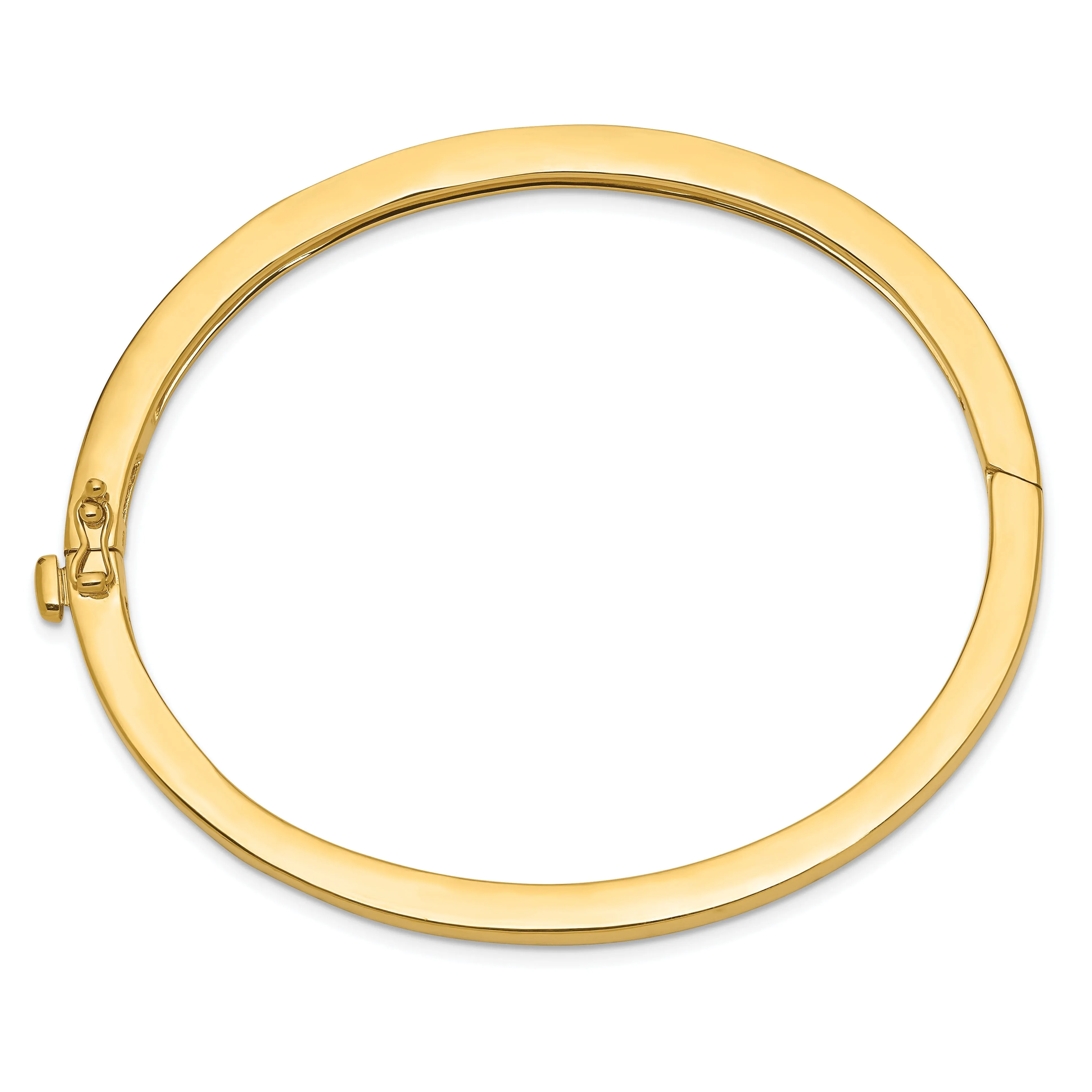 14k Yellow Gold Solid Hinged Bangle Bracelet