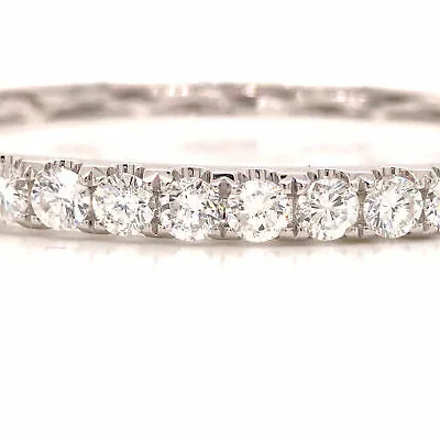 18K 5.0 Carat Diamond Bangle Bracelet White Gold