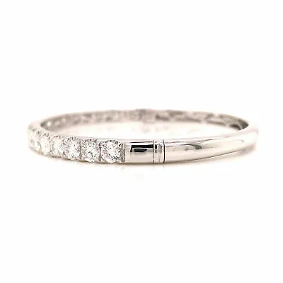 18K 5.0 Carat Diamond Bangle Bracelet White Gold
