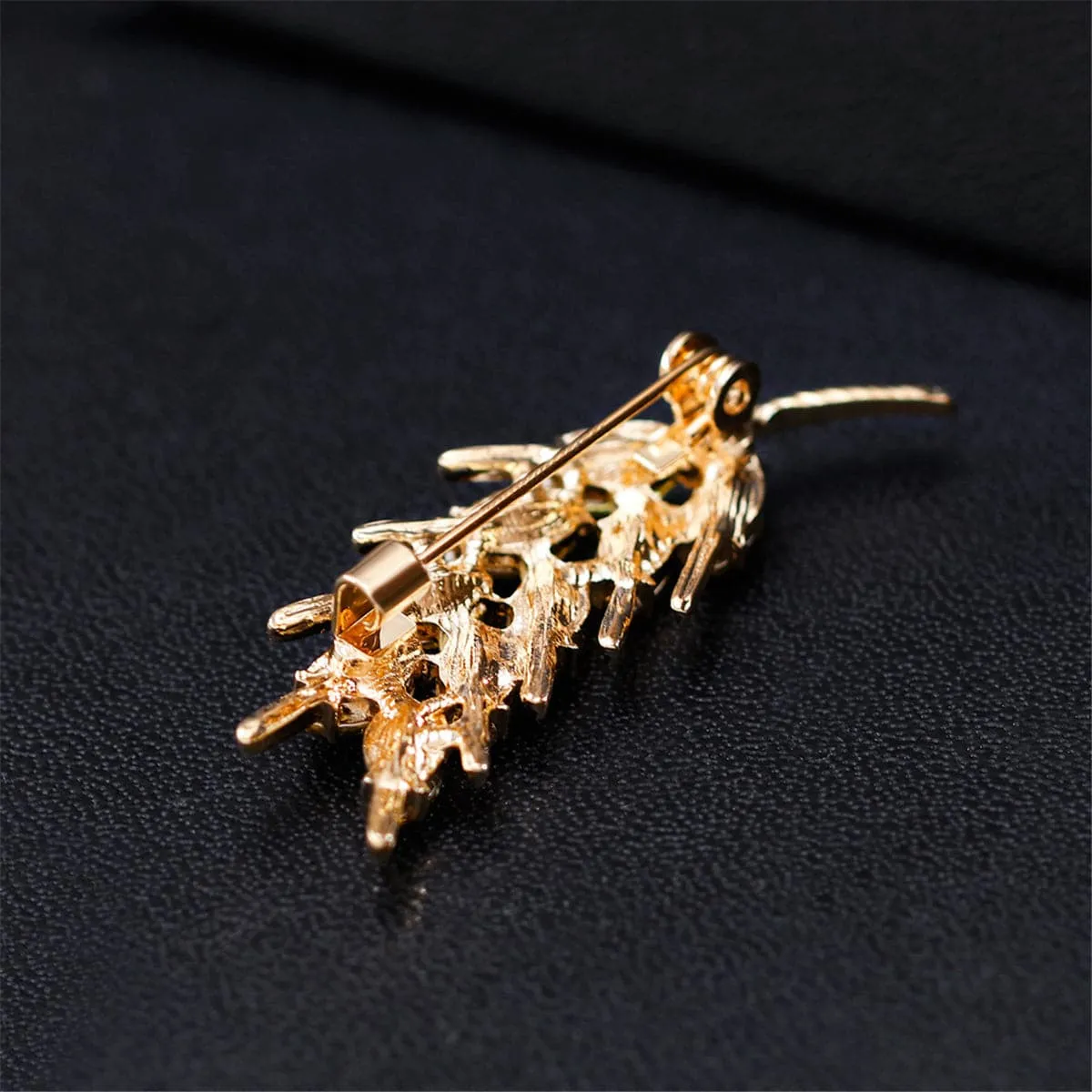 18K Gold-Plated & Golden Crystal Wheat Brooch