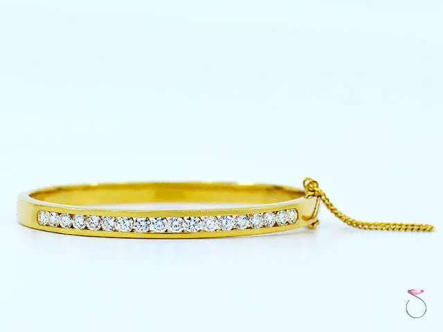 18K Yellow Gold Diamond Bangle Bracelet, 2.17 Ctw.