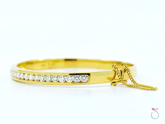 18K Yellow Gold Diamond Bangle Bracelet, 2.17 Ctw.