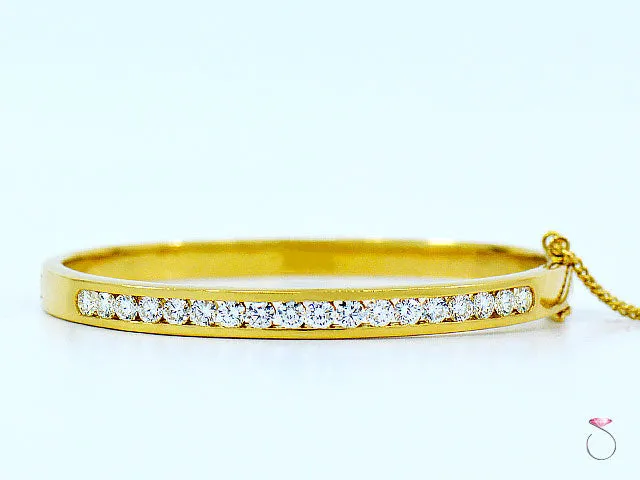 18K Yellow Gold Diamond Bangle Bracelet, 2.17 Ctw.