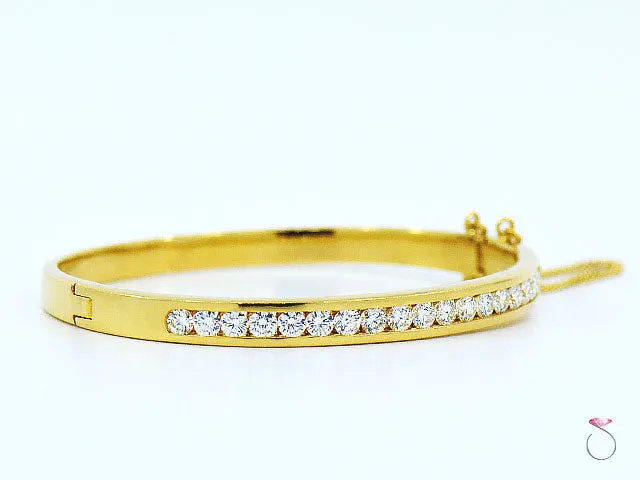 18K Yellow Gold Diamond Bangle Bracelet, 2.17 Ctw.