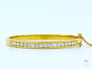 18K Yellow Gold Diamond Bangle Bracelet, 2.17 Ctw.