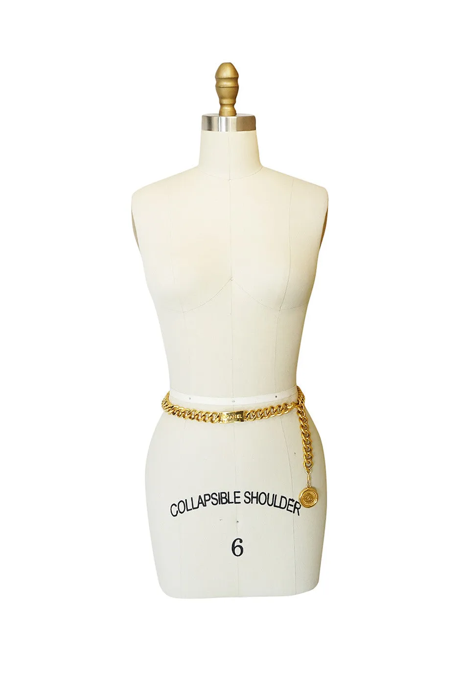 1990s Chanel Gold Tone Logo ID Belt or Necklace