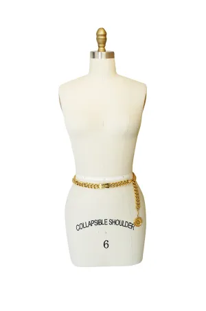 1990s Chanel Gold Tone Logo ID Belt or Necklace