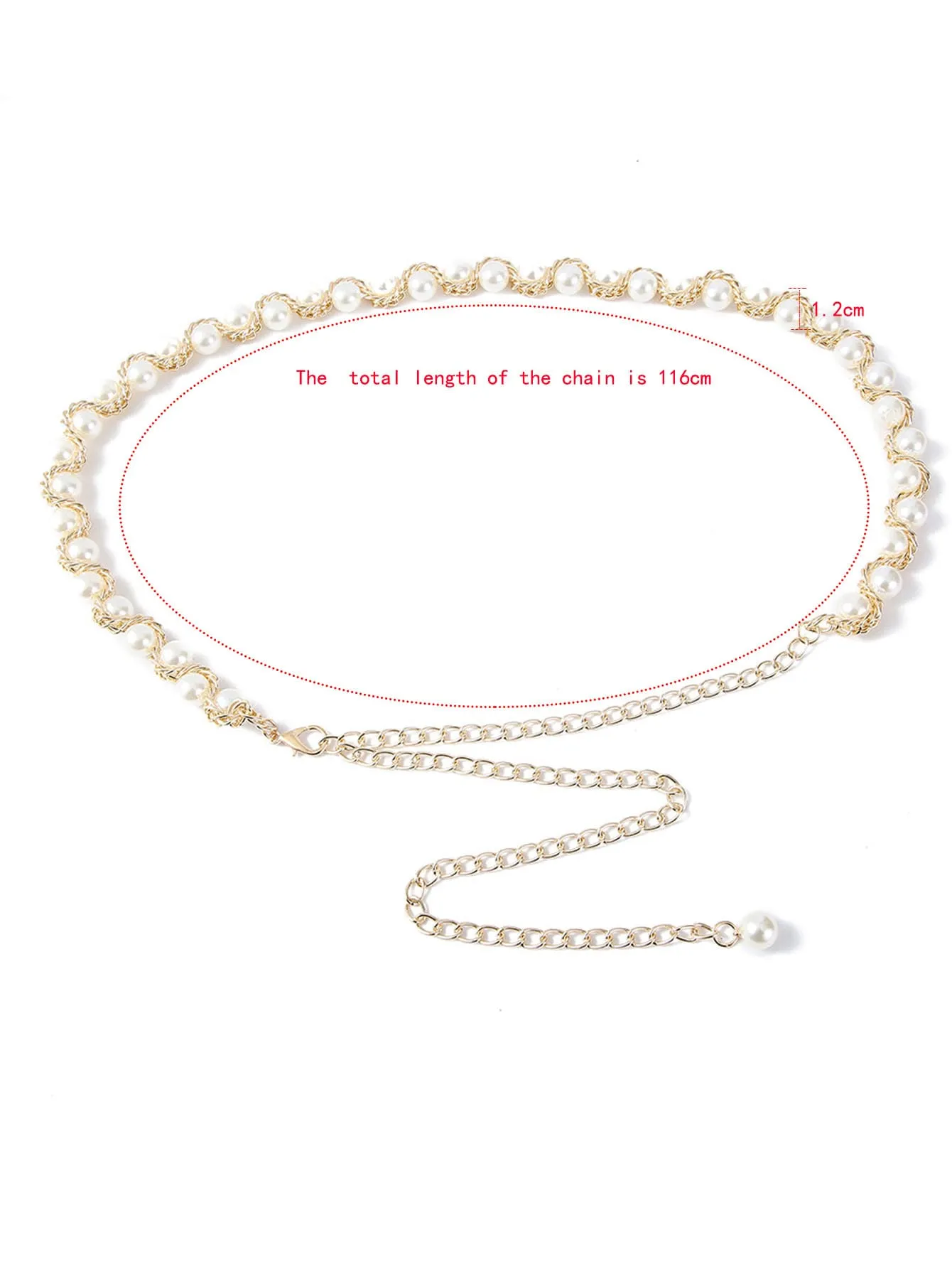 1pc Pearl Decor Waist Chain