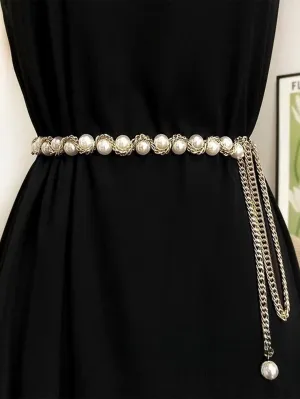 1pc Pearl Decor Waist Chain