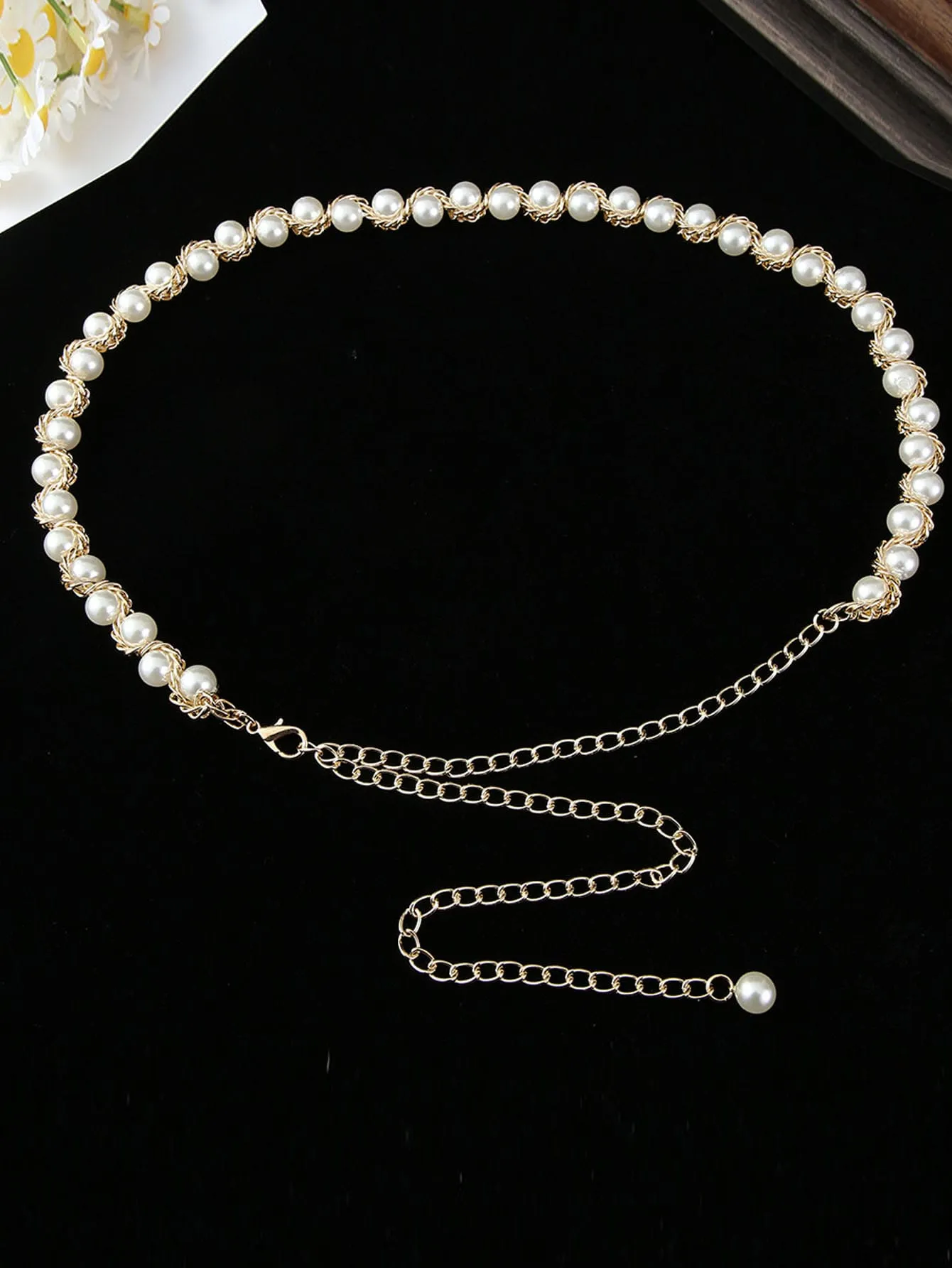 1pc Pearl Decor Waist Chain