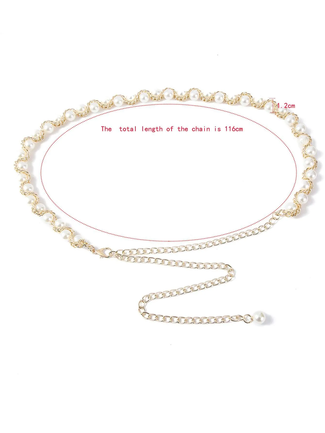 1pc Pearl Decor Waist Chain