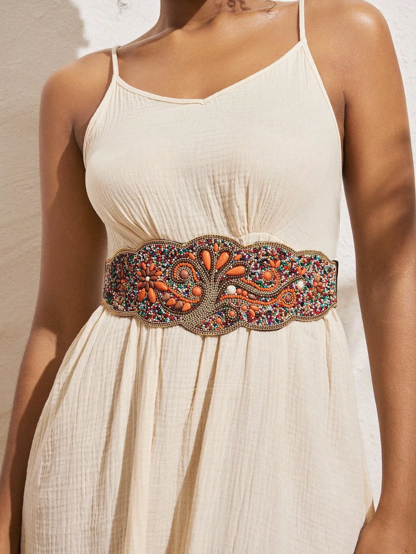 1pc Turquoise Flower Waist Belt