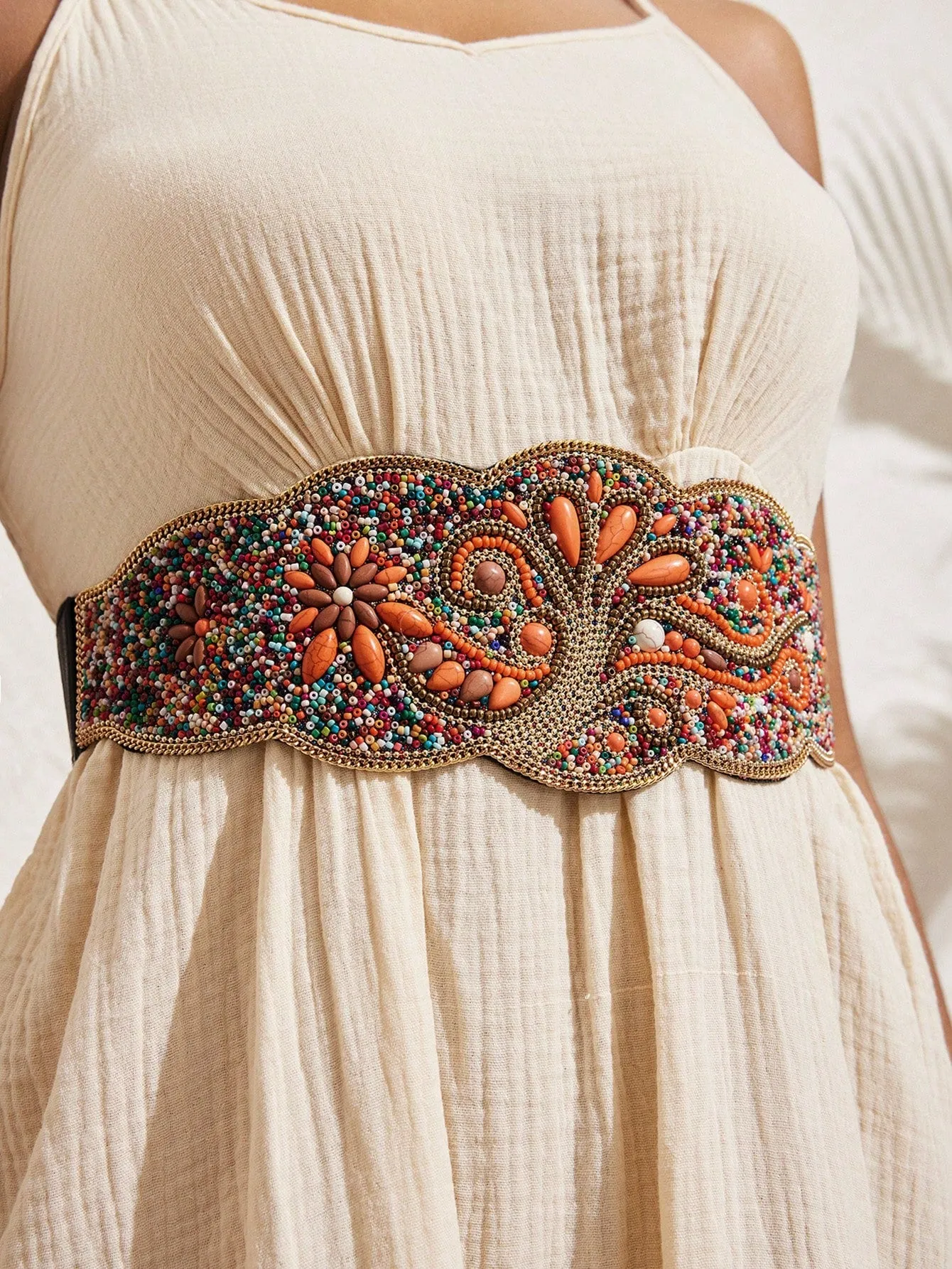 1pc Turquoise Flower Waist Belt