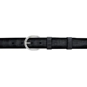 1" Charcoal Patina Belt with Denver Casual Buckle in Polished Nickel