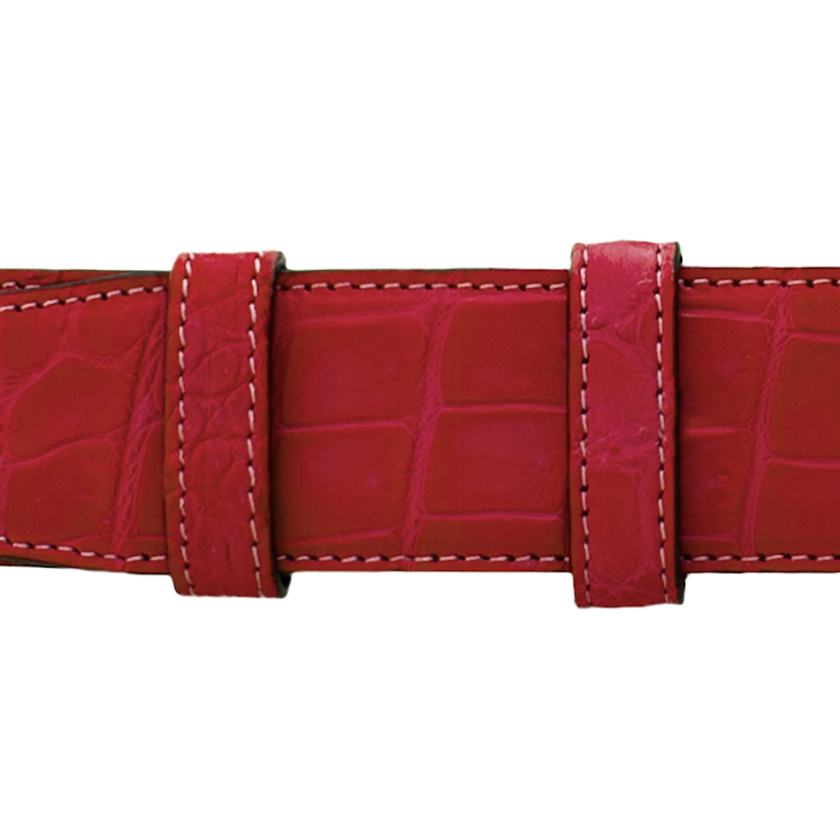 1" Cherry Seasonal Belt with Austin Casual Buckle in Brass