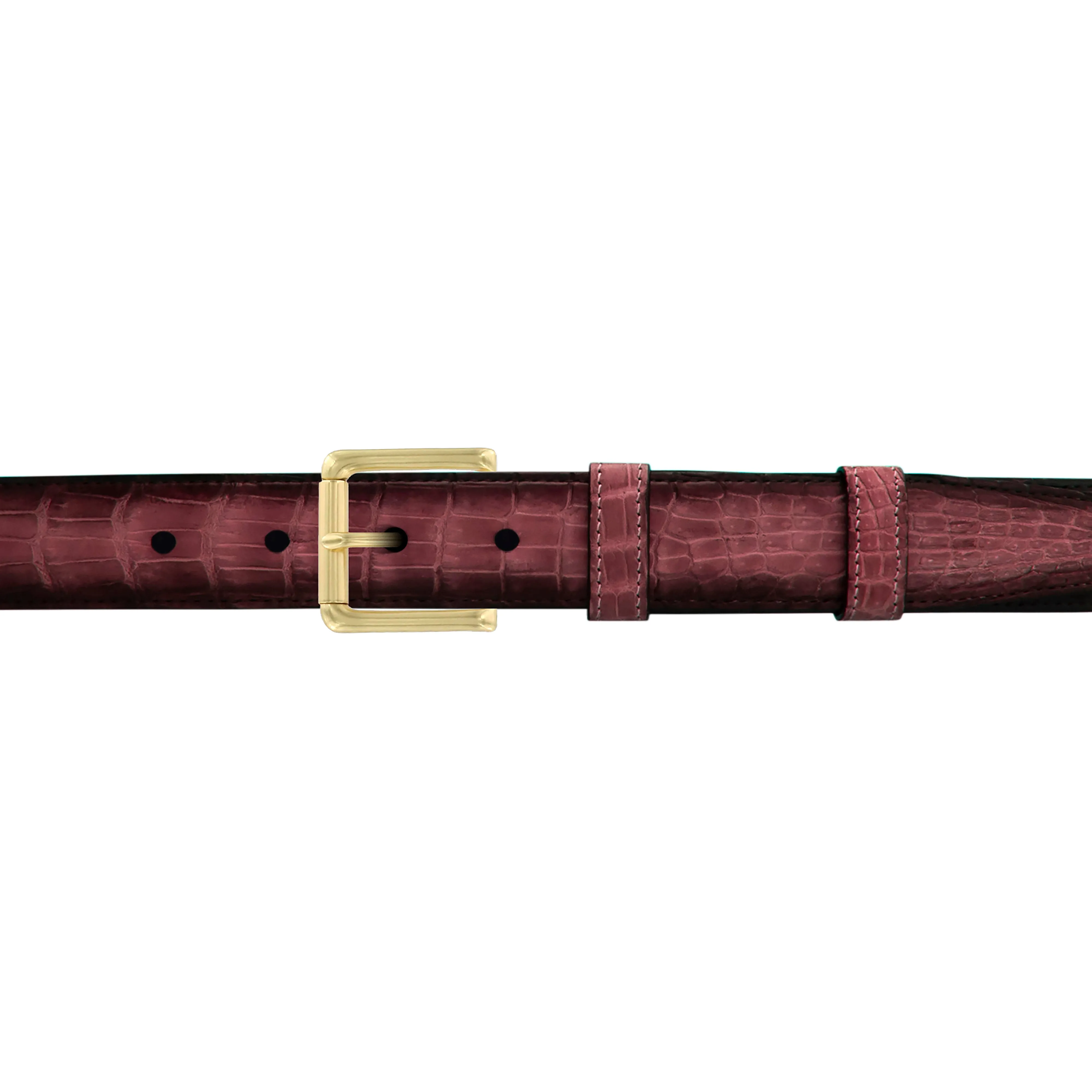 1" Rosewood Patina Belt with Austin Casual Buckle in Brass