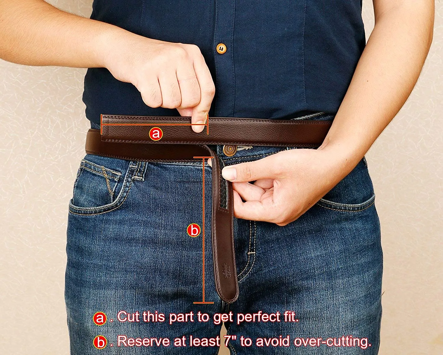 2 Pack Leather Ratchet Dress Belt for Men Perfect Fit Waist Size Up to 44" with Automatic Buckle