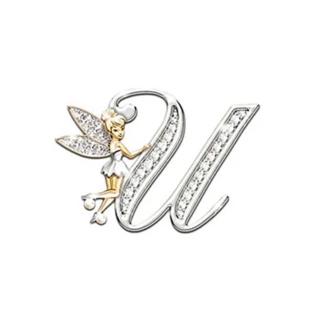 2021 Fashion Metal Crystal English Letter Word Brooch Elf Angel Lapel Pina Suit Shirt Collar Pins Brooches for Women