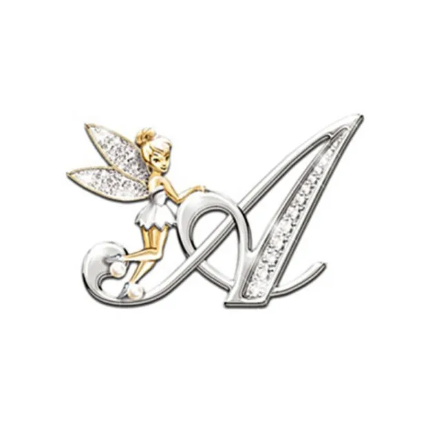 2021 Fashion Metal Crystal English Letter Word Brooch Elf Angel Lapel Pina Suit Shirt Collar Pins Brooches for Women