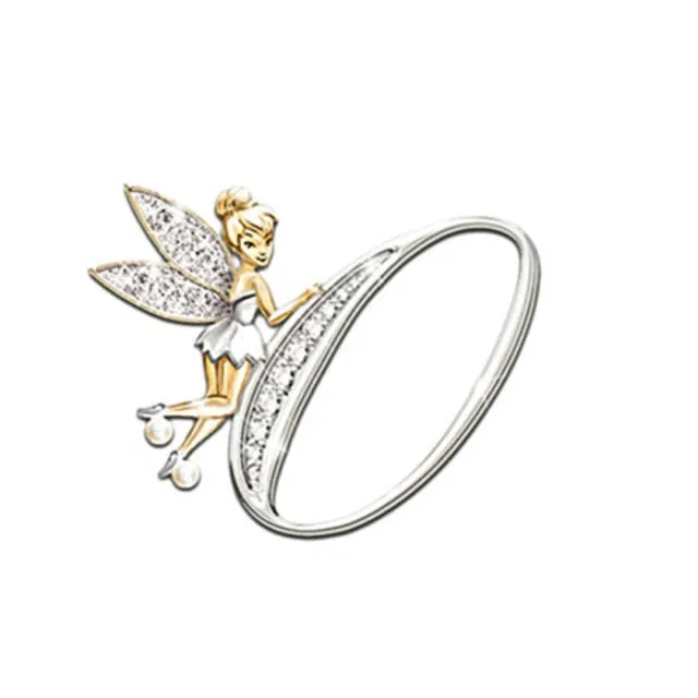 2021 Fashion Metal Crystal English Letter Word Brooch Elf Angel Lapel Pina Suit Shirt Collar Pins Brooches for Women