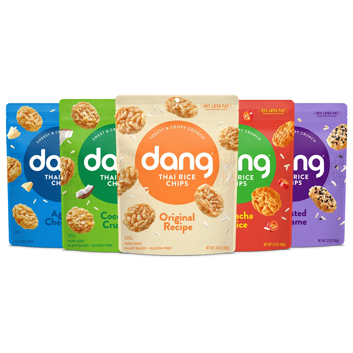 5-Flavor Thai Rice Chip Variety Pack 12 Count (3.5oz Bags)