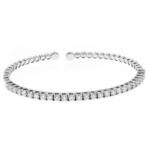 6.75 Ct Round Lab Grown Diamond Bangle White Gold Jewelry