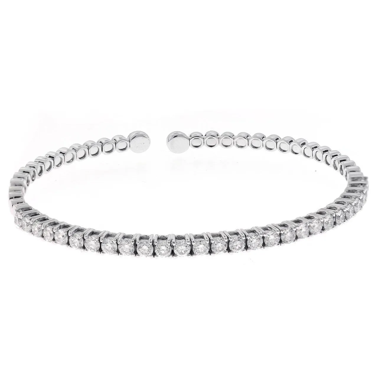 6.75 Ct Round Lab Grown Diamond Bangle White Gold Jewelry
