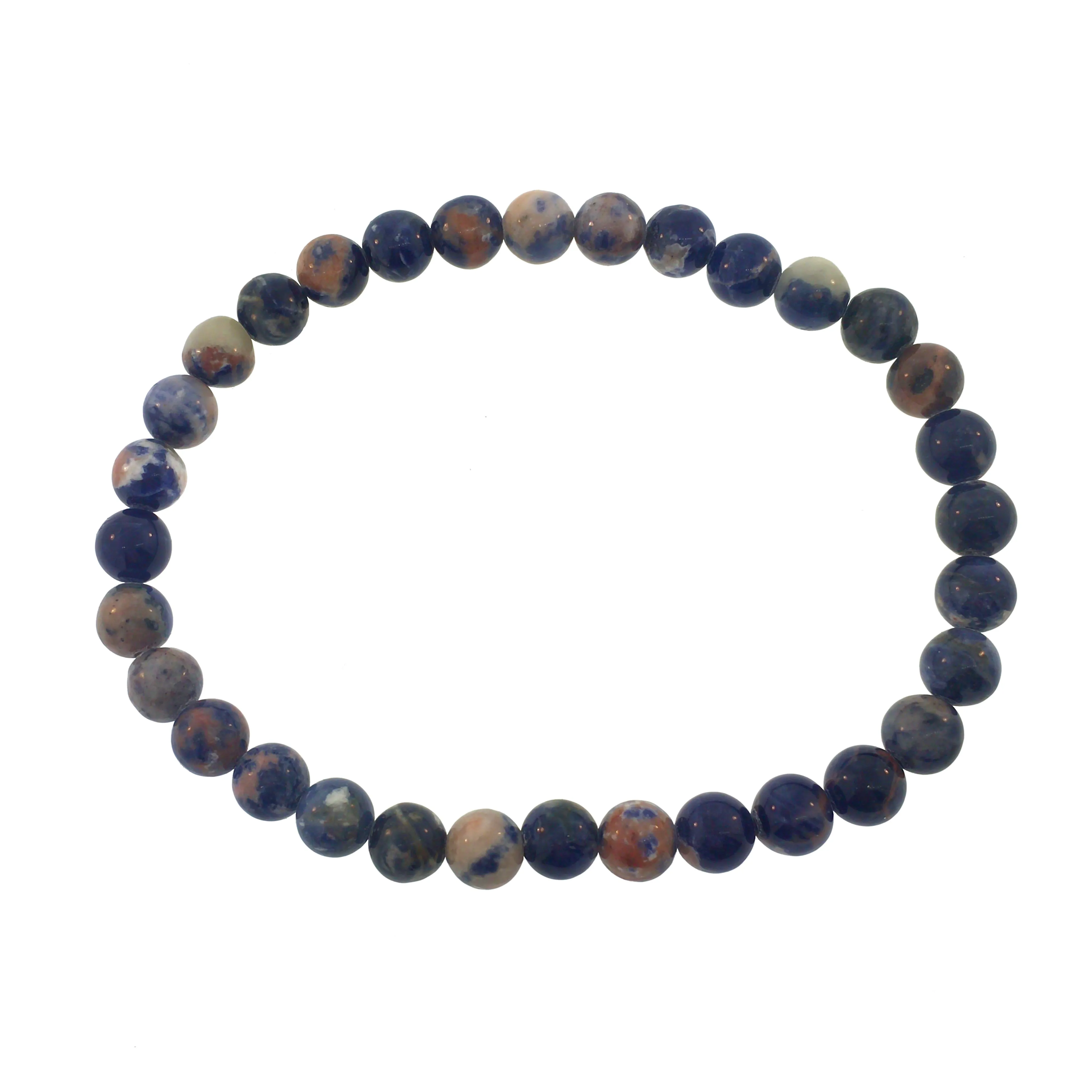 6mm Semiprecious Gemstone Bead Elastic Bracelet