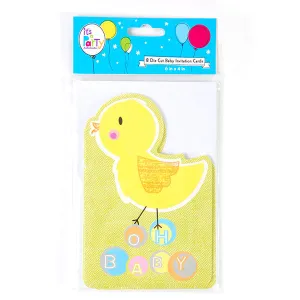 8Pcs 6"X4" Die Cut Baby Invitation Card With Envelopes