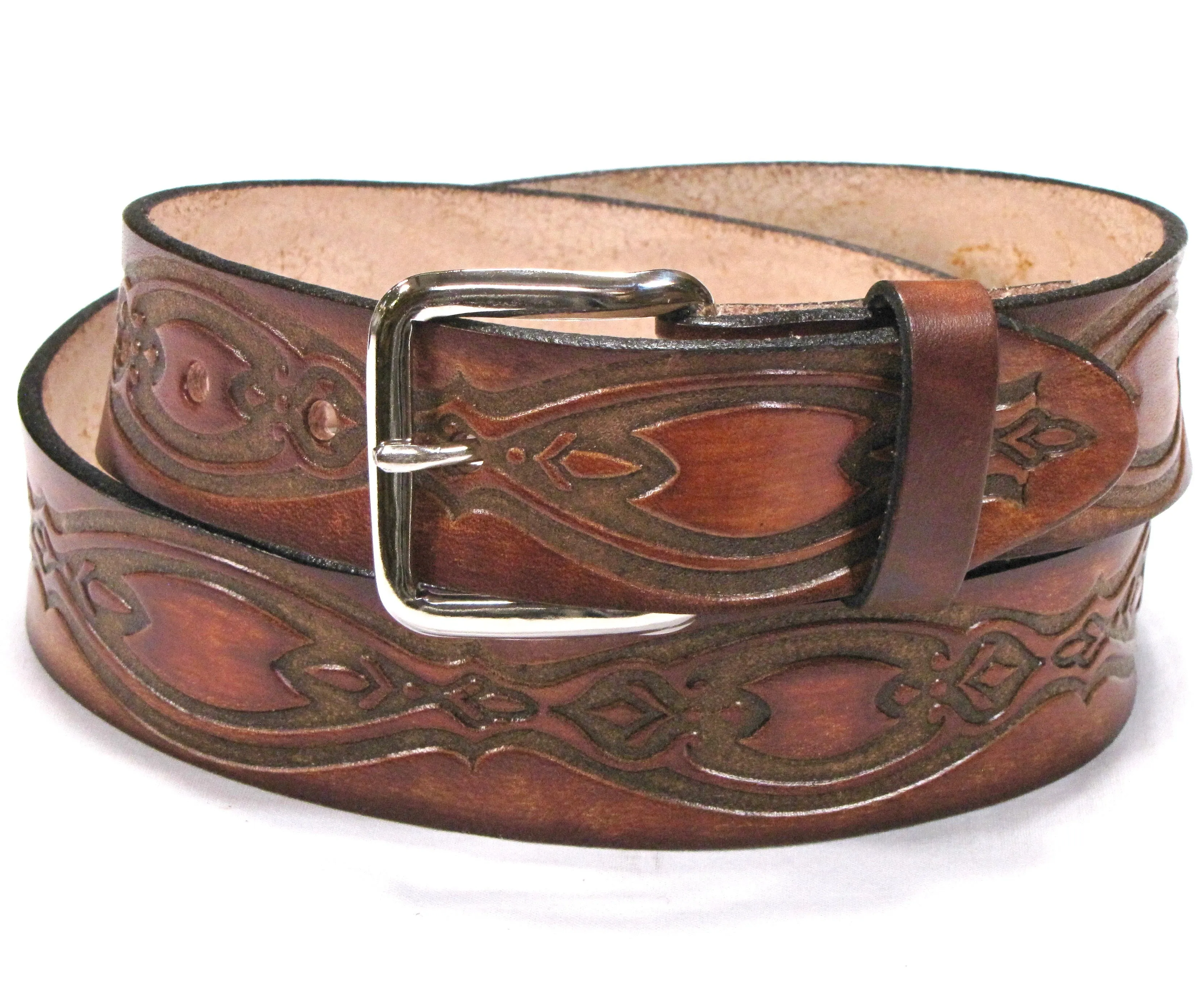 A232  1 1/2" Antique Finish Belt- Infinity Chain