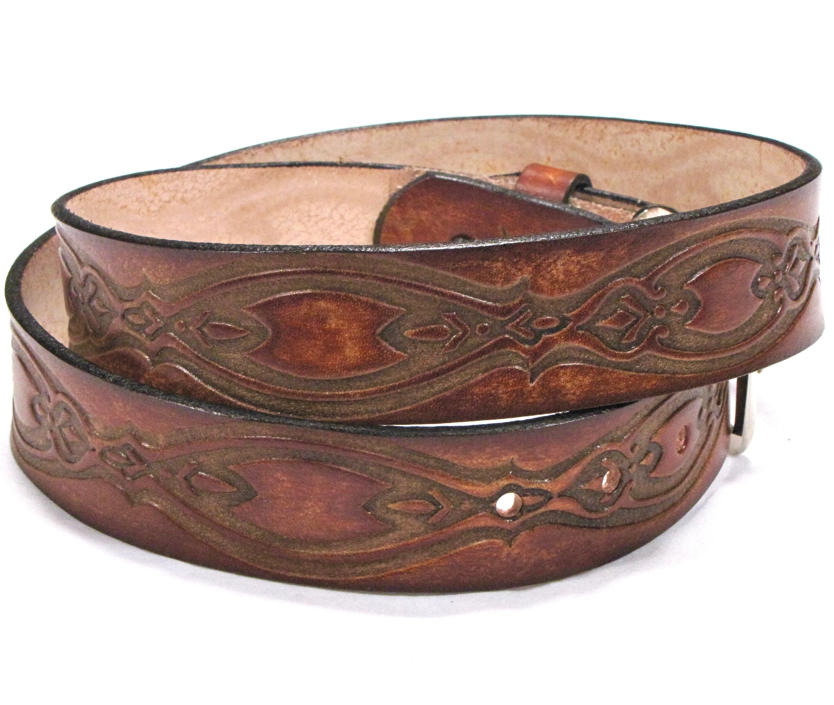 A232  1 1/2" Antique Finish Belt- Infinity Chain