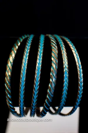 ADO | Thin Turquoise and Gold Bangle Bracelet