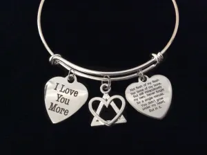 Adoption Poem Expandable Charm Bracelet Silver Adjustable Bangle Gift I Love You More Adopt